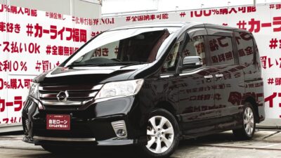 SERENA セレナ ハイウェイスターVセレクション【特別仕様車】🌟低価格ミニバン・大人気・福岡店在庫台数増加中📣"両側パワースライドドアー装備・楽々ワンタッチボタン開閉式🚪ストラーダSDナビ🗾DVD📀Bluetooth🎶📱📞フルセグTV内臓型📺Wエアコンタイプ🌀リアの温度調整も可能で室内快適✨サイドバイザー付👀高速走行はクルーズコントロール機能にお任せ・楽々運転🎉納車時新品タイヤ装着🌈車検2年付🚗福岡店専用HPでも在庫確認可能‼【carlifegroup.fukuoka.jp/】で検索🕵️♂️