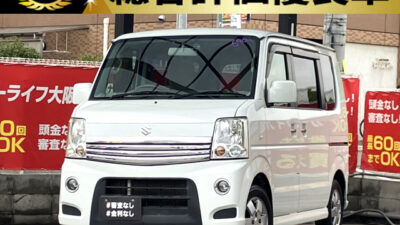 エブリイワゴン　PZターボ　【総合評価優良車】　大きなお荷物でもラクラク積めちゃう乗用仕様の軽箱📦　パワースライドドア付きで人数が多い際でも乗り降りしやすい✨　ターボ付きのため積載量が多くても力強く走ってくれます💥　SDナビでTV･DVD視聴可能📺️📀　🌜大阪店専用HPも要チェック❗carlifegroup.jp で検索🕵️‍♂️　Instagram・Twitter・TikTokも随時更新中❗❗🌛《1年保証付》