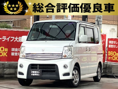 エブリイワゴン　PZターボ　【総合評価優良車】　大きなお荷物でもラクラク積めちゃう乗用仕様の軽箱📦　パワースライドドア付きで人数が多い際でも乗り降りしやすい✨　ターボ付きのため積載量が多くても力強く走ってくれます💥　SDナビでTV･DVD視聴可能📺️📀　🌜大阪店専用HPも要チェック❗carlifegroup.jp で検索🕵️‍♂️　Instagram・Twitter・TikTokも随時更新中❗❗🌛《1年保証付》