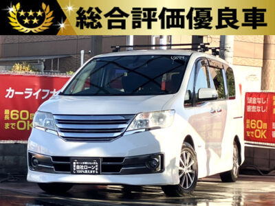 セレナ　ライダー　ブラックライン　S-HV　【総合評価優良車】《特別仕様車グレード》　オーテックジャパンによりトータルコーディネートカスタムされた『ライダー』にダーククロムのフロントグリルやダークブラック内装パネルなどが採用された『ブラックライン』グレードの特別仕様車💎　後席はシートバックテーブルやサンシェード、Wエアコンなど快適な空間👏　画面もクリアなケンウッド製ナビでBluetoothオーディオも接続可能📱　🌜大阪店専用HPも要チェック❗carlifegroup.jp で検索🕵️‍♂️　Instagram・Twitter・TikTokも随時更新中❗❗🌛《1年保証付》