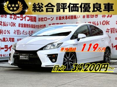 PRIUS　プリウス　SツーリングセレクションG’s【特別仕様車】【総合評価優良車】【車検２年付】💎燃費のプリウスに専用内外装パーツを施したG’s再入庫💎純正SDナビ🗾DVD・CD再生可能📀Bluetooth🎵フルセグTV内蔵型📺高速道路で遠出もラクラクＥＴＣ装備🚗夜間の走行も安心HIDヘッドライト＆LEDフォグライト🌟純正18インチホイール🌈福岡店専用HPでも在庫確認可能‼✨ 【carlifegroup.fukuoka.jp/】で検索🕵️‍♂️
