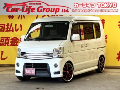 EVERY 　エブリィワゴン　PZターボスペシャル【カスタム】✨後期型✨ターボ付きのため積載量が多くても力強く走ってくれます🔥両側電動スライドドアで乗り降りや荷物のだし入れラクラク📦RS－R車高調＆ワーク17インチAWで外観もオシャレに決まってます🎉更にオシャレなフジツボマフラー装着✨内装はブラック木目調パネル✨社外メモリーナビ装備🎵🌛TOKYO店専用HPにて更新中❗ carlifegroup.tokyo.jpで検索🕵️‍♂️🌛《1年保証》