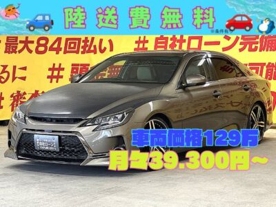 MARK X マークX　250Ｇ　リラックスセレクション【総合評価優良車】【カスタム】【車検２年付】ＴＯＹＯＴＡの人気ミドルセダン🚘高級感とスポーツ感を兼ね添えた1台✨G,s仕様エアロ💫４本出しマフラー😁　✨🌈TEIN車高調＆シャレン１９インチAW😮前席パワーシート🌈純正ＳＤナビ🗾ＣＤ💿🎶ワンセグＴＶ📺走行中映像視聴可能🚘✨内外装程度良好✨🌈🚗夜間走行時HIDヘッドライトが明るく照らしてくれます👀月々３万円台～OK👌🌜TOKYO店専用HPにて更新中❗ carlifegroup.tokyo.jpで検索🕵️‍♂️🌛《1年保証付》