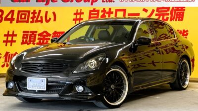 SKYLINE スカイライン 250GT タイプP【車検2年付】👑低走行7万キロ台のスポーツセダン👑社外フルハーフエアロ&ロクサーニ20インチアルミホイール👑ドレスアップ車両入庫😍高級感のある車内🔱全席黒革シート&前席パワーシート・シートヒーター付きで快適にお乗り頂けます😊✨安心のドライブレコーダー&狭い道や駐車時に安心なサイド&バックカメラ付き📹✨夜間でも明るいHIDヘッドライト&フォグランプ付き🔦🌛TOKYO店専用HPにて更新中❗ carlifegroup.tokyo.jpで検索🕵️♂️🌛《1年保証付》