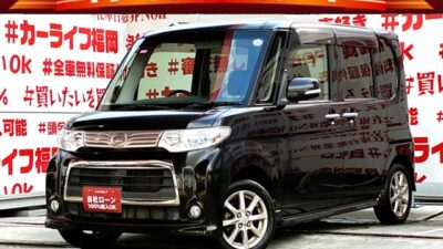 TANTO　CUSTOM　タントカスタム　Xスペシャル【特別仕様車】✨パワースライドドア・ブラック内装・14インチAW装備✨社外オーディオデッキ🎶夜間走行も明るく安心HIDヘッドライト＆フォグライト🌟乗り降り自由のセンターピラーレス🚪後席は折畳んでフラットにできます💺納車時新品タイヤ装着🌈車検２年付🌈🚗福岡店専用HPでも在庫確認可能‼✨ 【carlifegroup.fukuoka.jp】で検索