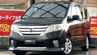 セレナ　ハイウェイスター　S-HV　オシャレなオーロラモーブカラー🔯　フルセグTVやBluetoothオーディオ接続可能のナビ📱　後席はWエアコンやシートバックテーブル、サンシェードなど快適にお乗りいただけます💺　バックカメラも搭載で駐停車も安心です👌　🌜大阪店専用HPも要チェック❗carlifegroup.jp で検索🕵️‍♂️　Instagram・Twitter・TikTokも随時更新中❗❗🌛《1年保証付》