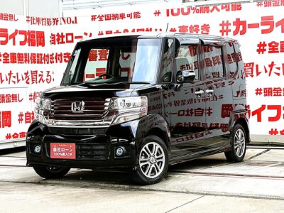 N-BOX　カスタム　G　Lパッケージ 【車検2年付】【1年保証】　新品タイヤ４本🌈月々２万円台～ＯＫ💎✨ギャザーズ純正SDナビ🗾ＤＶＤ💿Ｂｌｕｅｔｏｏｔｈ📱フルセグＴＶ内蔵型📺走行中映像視聴可能👌安心のバックカメラ装備👀両側スライド・左側パワースライドドアー🌈高速走行も楽々のETC✨万が一の際もドライブレコーダー付🍃カタログ燃費ＪＣ０８モード２４．２ｋｍ／Ｌの低燃費🍃🚗福岡店専用HPでも在庫確認可能‼✨【carlifegroup.fukuoka.jp/】で検索🕵️‍♂️