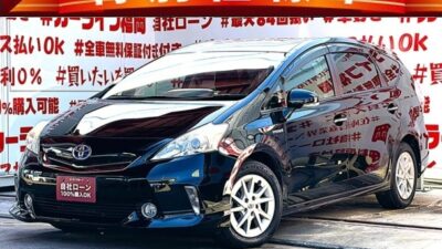 PRIUSα プリウスα S チューンブラック【特別仕様車】【車検2年付】モデリスタハーフエアロ3点セット✨ALPINE9インチSDナビ🗾DVD📀Bluetooth🎶📱📞フルセグTV内蔵型📺走行中映像視聴可能👀"燃費重視のステーションワゴンタイプハイブリッド車"大容量のラゲッジスペース🧳📌カタログ燃費JC08モード26.2km/L🍃リアシートもリクライニング可能💺車検2年付🌈🚗福岡店専用HPでも在庫確認可能‼✨ 【carlifegroup.fukuoka.jp/】で検索🕵️♂️