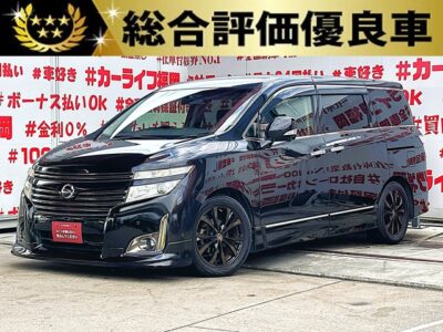 ELGRAND　エルグランド　【特別仕様車】【総合評価優良車】【カスタム】💎純正フロントハーフエアロ＆レアマイスター18インチＡＷ＆RSRダウンサススプリング装着済💎両側パワースライドドア🚪＆ワンタッチオープナー機能付で乗降り楽々🎉純正ＨＤＤナビ🗾ＤＶＤ💿ハンズフリー📱フルセグＴＶ内蔵型📺高級感溢れるインパネ内装・ハーフレザーシート装備💺✨７人乗りキャプテンシート・オットマン機能付💎純正フリップダウンモニターでリアエンタメもＯＫ📺ＨＩＤヘッドライト＆LEDフォグランプ＆デイライト付で夜間視野確保🔦前後コーナーセンサー＆バックカメラ＆アラウンドビューモニターで駐車・車庫入れも安心👍🚗福岡店専用HPでも在庫確認可能‼✨ 【carlifegroup.fukuoka.jp/】で検索🕵️‍♂️