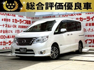 SERENA　セレナ　ハイウェイスター Ｖセレクション＋Ｓａｆｅｔｙ Ｓ－ＨＹＢＲＩＤアドバンスドセーフティパック【総合評価優良車】【特別仕様車】【後期型】　✨人気グレード入荷‼️内外装オシャレな１台✨純正ＳＤナビ🗾ＤＶＤ💿Ｂｌｕｅｔｏｏｔｈ🎶📞フルセグＴＶ内蔵型📺走行中映像視聴可能👀純正フリップダウンモニター搭載📺安心・安全機能エマージェンシーブレーキ＆ＬＤＷ（車線逸脱防止機能）搭載🚥明るいＬＥＤヘッドライト採用💡カタログ燃費・ＪＣ０８モード１６ｋｍ／Ｌ🍃アラウンドビューモニター付きで駐車も楽々📹月々２万円台～ＯＫ🚗車検２年付🌈福岡店専用HPでも在庫確認可能‼✨ 【carlifegroup.fukuoka.jp/】で検索🕵️‍♂️