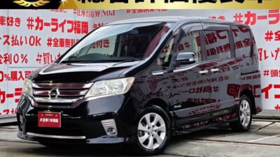 SERENA　セレナ　ハイウェイスター S-ハイブリッド Vセレクション　【総合評価優良車】　【特別仕様車】　＂禁煙車＂両側パワースライドドア装備・楽々ワンタッチボタン開閉式🚪アルパイン１０.２インチフリップダウンモニター付でリアのエンタメも充実👀✨純正８インチＳＤナビ🗾ＤＶＤ📀Ｂｌｕｅｔｏｏｔｈ📱🎶📞フルセグＴＶ内臓型📺走行中映像視聴可能💡Ｗエアコンタイプ🌀リアの温度調整も可能で室内快適温度✨👀高速走行はクルーズコントロール機能にお任せ・楽々運転🎉ＪＣ０８モード燃費１５．２ｋｍ／リットル🍃🚗福岡店専用HPでも在庫確認可能‼✨ 【carlifegroup.fukuoka.jp/】で検索🕵️‍♂️