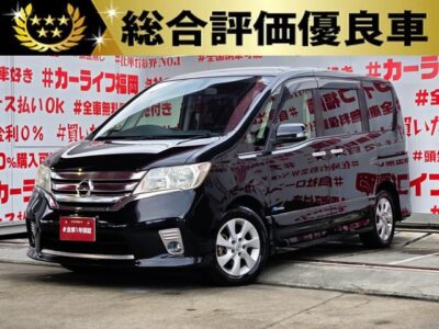 SERENA　セレナ　ハイウェイスター S-ハイブリッド Vセレクション　【総合評価優良車】　【特別仕様車】　＂禁煙車＂両側パワースライドドア装備・楽々ワンタッチボタン開閉式🚪アルパイン１０.２インチフリップダウンモニター付でリアのエンタメも充実👀✨純正８インチＳＤナビ🗾ＤＶＤ📀Ｂｌｕｅｔｏｏｔｈ📱🎶📞フルセグＴＶ内臓型📺走行中映像視聴可能💡Ｗエアコンタイプ🌀リアの温度調整も可能で室内快適温度✨👀高速走行はクルーズコントロール機能にお任せ・楽々運転🎉ＪＣ０８モード燃費１５．２ｋｍ／リットル🍃🚗福岡店専用HPでも在庫確認可能‼✨ 【carlifegroup.fukuoka.jp/】で検索🕵️‍♂️