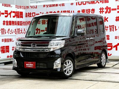 TANTO CUSTOM　タント　カスタムX【車検２年付】＂月々２万円台～ＯＫ・ピラーレス・軽ハイトワゴン＂✨両側スライドドア左側パワースライドドア&左センターピラーレス・開閉楽々で便利🚪👪社外メモリーナビ🗾ＤＶＤ📀Ｂｌｕｅｔｏｏｔｈ🎶📱📞フルセグＴＶ内蔵型📺走行中映像視聴可能🌈明るいＬＥＤヘッドライト＆フォグランプで夜間視野性も抜群💡💎納車時新品タイヤ装着🌈🚗福岡店専用HPでも在庫確認可能‼✨ 【carlifegroup.fukuoka.jp】で検索