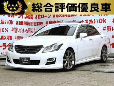 CROWN　クラウン　2.5アスリート　ナビパッケージ【総合評価優良車】【車検２年付】🔥車高調ローダウン・ハイブリットグリル装着✨💎爽快・サンルーフ付🌞ワンオーナー👍💎ハーフエアロ装着タイプ🎉純正ＨＤＤマルチナビ🗾CD・ＤＶＤ💿Ｂｌｕｅｔｏｏｔｈ🎵ミュージックサーバー装備🎶📱📞フルセグＴＶ内蔵型📺🌈HIDヘッドライト🌟HIDフォグライトで夜間の視界確保🌟パワーシート💺厳選の１台😎🌈🚗福岡店専用HPでも在庫確認可能‼✨ 【carlifegroup.fukuoka.jp】で検索🕵️‍♂️