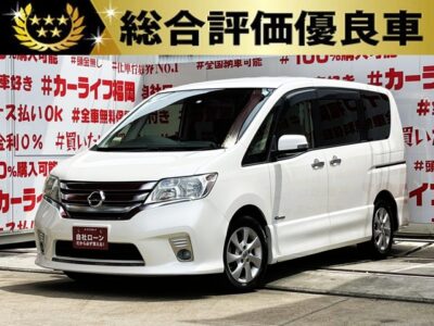 SERENA　セレナ　ハイウェイスター　S-HYBRID【総合評価優良車】＂低価格ハイブリッドミニバン＂月々２５．３００円～ＯＫ👛両側パワースライドドア🚪＆ワンタッチオープナー付で乗り降り楽々✨純正ＳＤナビ🗾ＤＶＤ💿Ｂｌｕｅｔｏｏｔｈ🎶📱📞フルセグＴＶ内蔵型📺走行中映像視聴可能👀純正フリップダウンモニター✨Ｗエアコンタイプでリア空調も温度操作ＯＫ👆🚪ウォークスルーで車内の行き来自由自在💺リアサイドシェード付・ＵＶ・プライバシーも安心👀高速走行はクルーズコントロール機能にお任せ・楽々運転🎉１年保証付🌈車検２年付🚗福岡店専用HPでも在庫確認可能‼✨【carlifegroup.fukuoka.jp/】で検索🕵️‍♂️