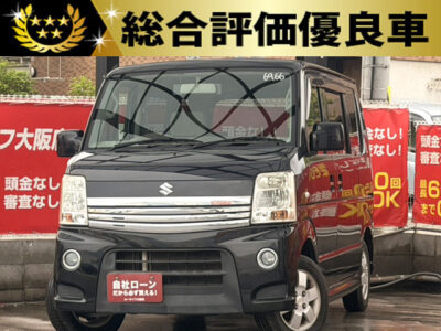 エブリイワゴン　PZターボ　【総合評価優良車】　ターボの馬力で坂道でもガンガン走破可能💥　フルフラットシートなので大きなお荷物でもラクラク積めちゃう乗用仕様の軽箱✌️💨　パワースライドドアで乗り降りラクチン🎵💫　走行中フルセグTV・DVD視聴可能📺️📀　好きな音楽が聴けるBluetoothオーディオ搭載ナビ🚗🫧　🌜大阪店専用HPも要チェック❗carlifegroup.jp で検索🕵️‍♂️　Instagram・Twitter・TikTokも随時更新中❗❗🌛《1年保証付》