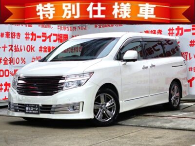 ELGRAND エルグランド　ライダー　黒本革シート仕様マニュアルシート【特別仕様車】＂専用エアロバンパー・スポーツマフラー・大型ルーフスポイラー装着車＂💡純正メーカーナビ🗾ＤＶＤ💿Ｂｌｕｅｔｏｏｔｈ📱🎶フルセグＴＶ内蔵型📺走行中映像視聴可能👀高級感溢れるインパネ内装・黒本革シート装備💺✨７人乗りキャプテンシート・オットマン機能付💎純正電動フリップダウンモニターでリアエンタメもＯＫ📺💎アラウンドビューモニターで周囲の安全確認も一目稜線👀🚗福岡店専用HPでも在庫確認可能‼✨ 【carlifegroup.fukuoka.jp/】で検索🕵️‍♂️