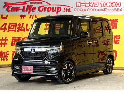 N-BOX　カスタム EX ターボ ホンダセンシング　【車検２年付】　💎人気のNシリーズのターボ車＆先進の安全支援システム搭載車が入庫💎車線逸脱警報😲横滑り防止装置・クルーズコントロール・ビルトインETC付きで高速道路も快適で安心なドライブをサポート🚗純正ギャザズナビ🗾Bluetooth🎶地デジワンセグTV内蔵🖥️CD・DVD再生可能📀ステアリングスイッチで安全簡単操作😊👌両側電動スライドドア＆左側オートサイドステップで乗り降りが楽ちん🚪🌜TOKYO店専用HPにて更新中❗ carlifegroup.tokyo.jpで検索🕵️‍♂️🌛