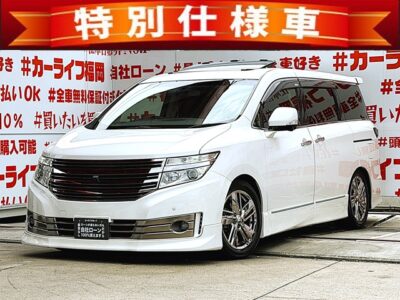 ELGRAND　エルグランド　ライダー ブラックライン 黒本革シート仕様マニュアルシート【特別仕様車】【カスタム】【車検２年付】＂専用エアロバンパー・スポーツマフラー・フロントハーフスポイラー・大型ルーフスポイラー装着車＂🔥ＴＥＩＮ車高調ローダウン🔥純正メーカーナビ🗾ＤＶＤ💿Ｂｌｕｅｔｏｏｔｈ📱🎶フルセグＴＶ内蔵型📺走行中映像視聴可能👀高級感溢れるインパネ内装・黒本革シート💺７人乗りキャプテンシート・オットマン機能付💎ツインムーンルーフ＆ＢＯＳＥサウンドのリアプライベートシアターシステム/純正電動フリップダウンモニターで余裕のくつろぎ空間💎アラウンドビューモニターで周囲の安全確認も一目稜線👀純正エンジンスターター付📡月々３万円台～ＯＫ😲納車時新品タイヤ装着🌈🚗福岡店専用HPでも在庫確認可能‼✨ 【carlifegroup.fukuoka.jp/】で検索🕵️‍♂️