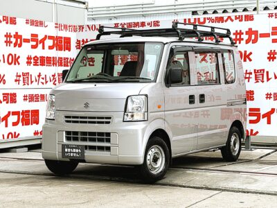 EVERY　エブリィバン　GA【車検２年付】＂軽貨物タイプ人気Ｎｏ.1スズキのエブリィ😊月々２０，３００円～ＯＫ😲🌈＂事業用ナンバー登録可能＂リアフラットで大量の🧳積み込みもＯＫ！！ルーフキャリア装着済で長物や脚立の積込も問題無し🪜💎カロッツェリアメモリ―ナビ🗾ＤＶＤ📀Ｂｌｕｅｔｏｏｔｈ📱📞フルセグＴＶ内蔵型📺走行中映像視聴可能👀🚗福岡店専用HPでも在庫確認可能‼✨ 【carlifegroup.fukuoka.jp】で検索