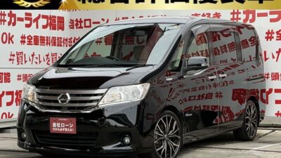 SERENA セレナ 20G S-HYBRID 【総合評価優良車】 【カスタム】✨低価格ハイブリッドミニバン 月々21500円~OK‼️RSR車高調ローダウン🚗レオニス18インチAW🛞装着車💎純正SDナビ🗾地デジフルセグTV📺CD・DVD💿アルパイン製フリップダウンモニター付き🖥️ 両側パワースライドドア装備で荷物の出し入れも乗り降りも楽々🚪 リアサイドシェード付・UV・プライバシーも安心👀Wエアコン機能付でリアも快適空調🌀高速も楽々走行・クルーズコントロール付🌈車検2年付🚗福岡店専用HPでも在庫確認可能‼【carlifegroup.fukuoka.jp/】で検索🕵️♂️
