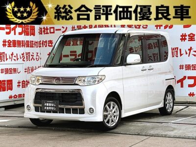 TANTO CUSTOM　タント　カスタムX ＂後期型＂【総合評価優良車】✨月々２０，３００円～ＯＫ😲 💎人気の低価格ハイトワゴン・スライドドアタイプ😲💎センターピラーレス＆左側パワースライドドア『ミラクルオープンドア』👀 リアシートアレンジ次第でラゲッジスペースも自在な万能車輌😲 純正ＳＤナビ🗾ＤＶＤ📀Ｂｌｕｅｔｏｏｔｈ🎶📱📞フルセグＴＶ内蔵型📺走行中映像視聴可能👀夜間走行も視界良好なHIDヘッドライト&フォグランプ🌈🚗福岡店専用HPでも在庫確認可能‼✨ 【carlifegroup.fukuoka.jp/】で検索🕵️‍♂️