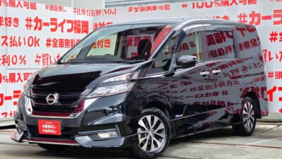 SERENA セレナ ハイウェイスター S-HYBRID 【車検2年付】 🔥大人気27セレナ・ブラックカラー再入庫🔥フロントハーフエアロ装着済✨足をかざして楽々開閉😲ハンズフリー両側パワースライドドア搭載車😲💎アルパインビッグⅩ11インチ大型SDナビ🗾DVD📀Bluetooth🎶📱フルセグTV内蔵型📺走行中映像視聴可能😊🍃カタログ燃費JC08モード17.2km/L🍃デュアルバックドアタイプで荷物の出し入れも使い分け🧳🚗福岡店専用HPでも在庫確認可能‼✨【carlifegroup.fukuoka.jp/】で検索🕵️♂️