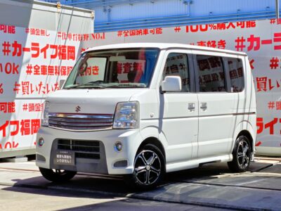 EVERY 　エブリィワゴン　PZターボ スペシャル 【4WD】【車検２年付】　＂ターボ車＂最上級グレード＂６４型ワゴンタイプ再入庫＂💎両側パワースライドドア🚪で乗り降り楽々🎶運転席シートヒーター🔥左側電動サイドステップ付✨社外ＳＤナビ🗾ＤＶＤ💿📞フルセグＴＶ内蔵型📺走行中映像視聴可能👀ターボ車で快速走行・カタログ燃費ＪＣ０８モード１４．４ｋｍ／Ｌ🍃ベンチシートタイプ💺月々２万円台～ＯＫ🚗福岡店専用HPでも在庫確認可能‼✨ 【carlifegroup.fukuoka.jp/】で検索🕵️‍♂️