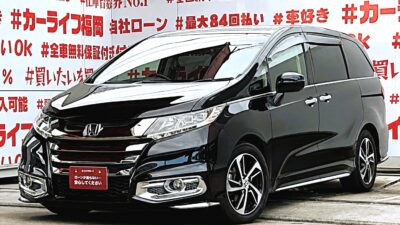 ODYSSEY　オデッセイ アブソルート　月々３３，０００円～😲両側パワースライドドア装備・楽々開閉🎉低重心・高速安定性抜群👀純正インターナビ🗾ＤＶＤ💿Ｂｌｕｅｔｏｏｔｈ🎶📲📞フルセグＴＶ内蔵型📺走行中映像視聴可能👀明るいＬＥＤヘッドライト💡安心・安全機能【ＣＴＢＡ】搭載車✨オシャレなタッチパネル式オートエアコン👆ドライブレコーダー装着車でいつでも安心録画ＯＫ📹🚗福岡店専用HPでも在庫確認可能‼✨ 【carlifegroup.fukuoka.jp】で検索🕵️‍♂️