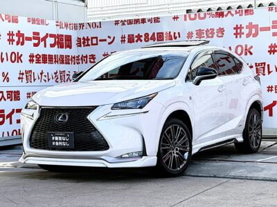 LEXUS レクサス　NX300h　Fスポーツ 💎＂レクサスの高級コンパクトＳＵＶ・最上級グレード！スポーツコンバージョンタイプ＂ハイブリッドタイプ＂💎ＴＲＤハーフ３点エアロ＆ＴＲＤ４本出しマフラー装着💎本革エア―シート💺チルトスライドタイプのサンルーフ🌞純正ＳＤマルチナビ🗾ブルーレイ📀Ｂｌｕｅｔｏｏｔｈ🎵📱📞フルセグＴＶ内臓型📺🎊女性にも運転しやすいサイズ・楽々パワーゲート付🔘🚗レーダークルーズコントロールで楽々追尾運転😚👆３眼ＬＥＤヘッドライト💡ＬＥＤフォグが夜間も明るく照射💡🚘前後ドライブレコーダ付で安心録画📹🚗内外装美車🎉🚗福岡店専用HPでも在庫確認可能‼✨ 【carlifegroup.fukuoka.jp】で検索🕵️‍♂️