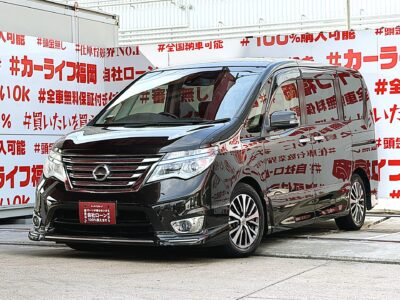 SERENA　セレナ　ハイウェイスターG  S-HYBRID＂後期型＂【カスタム】✨純正ＯＰハーフエアロ＆ローダウンスプリング装着済✨純正８インチＳＤナビ🗾ＤＶＤ💿Ｂｌｕｅｔｏｏｔｈ🎶📞フルセグＴＶ内蔵型📺走行中映像視聴可能👀安心・安全運転支援ＬＤＷ（車線逸脱防止機能）搭載🚥明るいＬＥＤヘッドライト採用💡カタログ燃費・ＪＣ０８モード１６ｋｍ／Ｌ🍃Ｗオートエアコンタイプで楽々温度調整🌀純正フリップダウンモニター搭載📺納車時新品タイヤ装着🌈福岡店専用HPでも在庫確認可能‼✨ 【carlifegroup.fukuoka.jp/】で検索🕵️‍♂️
