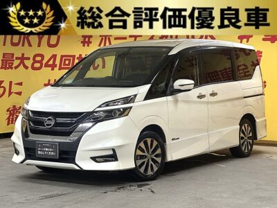 SERENA　セレナ　ハイウェイスター　【総合評価優良車】シンプルスマートのS-HYBRID🍃アイドリングストップ機能搭載🍃カタログ燃費ＪＣ０８モード１６．６ｋｍ／Ｌ🍃純正ＳＤナビ🛣️地デジフルセグTV📺ＤＶＤ📀Bluetooth📱🎶両側パワースライドドア＆デュアルバックドアタイプで荷物の出し入れも使い分け可能🧳✨エマージェンシーブレーキ搭載🚗純正フリップダウンモニター付きで後席のお子様も飽きずに楽しく乗れます😆✨　夜間走行時も明るいLEDヘッドライト＆フォグ🔦　　　⭐1年保証＋プラチナ保証⭐　🌛TOKYO店専用HPにて更新中❗ carlifegroup.tokyo.jpで検索🕵️‍♂️🌛《1年保証》