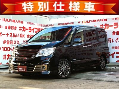 SERENA セレナ　ライダーパフォーマンススペックブラックライン　S-HYBRID 【特別仕様車】【車検2年付】💎上位グレードモデル入荷💎純正SDナビ🗾８インチモニター🖥️CD・ＤＶＤ再生💿Bluetoothオーディオ接続📱📞フルセグＴＶ内蔵型📺リアのエンタメも純正フリップダウンモニター付きで快適📺楽々開閉・両側パワースライドドア🚪ロングスライドのセンターシートでアレンジ性も多彩💺クルーズコントロール装備🌈納車時新品タイヤ装着🛞🚗福岡店専用HPでも在庫確認可能‼✨【carlifegroup.fukuoka.jp/】で検索🕵️‍♂️