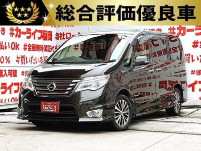 SERENA　セレナ　ハイウェイスター S-HYBRID＂後期型＂【総合評価優良車】【車検２年付】✨純正８インチＳＤナビ🗾ＤＶＤ💿Ｂｌｕｅｔｏｏｔｈ🎶📞フルセグＴＶ内蔵型📺走行中映像視聴可能👀安心・安全運転支援ＬＤＷ（車線逸脱防止機能）搭載🚥明るいＬＥＤヘッドライト採用💡カタログ燃費・ＪＣ０８モード１６ｋｍ／Ｌ🍃Ｗオートエアコンタイプで楽々温度調整🌀純正フリップダウンモニター搭載📺納車時新品タイヤ装着🌈福岡店専用HPでも在庫確認可能‼✨ 【carlifegroup.fukuoka.jp/】で検索🕵️‍♂️