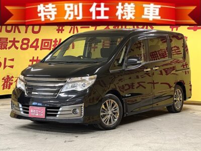 SERENA セレナ ライダー  S-HYBRIDブラックライン【特別仕様車】✨ 後期型🎉 純正SDナビ🗾地デジフルセグTV📺DVD📀フリップダウンモニター＋バックカメラ付😄　乗り降りラクラクな両側パワースライドドア🚪　ETC&クルーズコントロール機能つき！　夜間でも明るいLEDヘッドライト＆フォグランプ🔦　🌛TOKYO店専用HPにて更新中❗ carlifegroup.tokyo.jpで検索🕵️‍♂️🌛《1年保証》