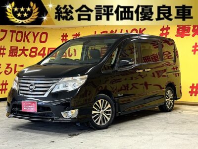 SERENA  セレナ ハイウェイスター  S-HYBRID アドバンスドセーフティPKG   【総合評価優良車】 ”後期型”　純正7型マルチSDナビ&後席エンターテイメント＆ETC　🗾CD・DVD💿Bluetooth🎶📞地デジフルセグTV　AUX🎶　後席はフリップダウン付でお子様も飽きません👩‍👧‍👦両側パワースライドドア＆ワンタッチボタン開閉式で乗り降り楽々😊👌エマージェンシーブレーキ＆車線逸脱警報装置付き😍👌駐車時も安心の全周囲モニター＆バックカメラ付き👀✨マルチセンターシートで様々なシートアレンジが楽しめます😆2列目3列目はシートバックテーブル付き✨📺LEDヘッドライト＆フォグランプで夜間の走行時も安心です💡🌛TOKYO店専用HPにて更新中❗ carlifegroup.tokyo.jpで検索🕵️‍♂️🌛