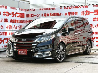 ODYSSEY　オデッセイ アブソルート EX　＂最上級グレード・装備充実車両＂両側パワースライドドア・高級ハーフレザーシート💺🎉低重心・高速安定性抜群👀純正インターナビ🗾ＤＶＤ💿Ｂｌｕｅｔｏｏｔｈ🎶📲📞フルセグＴＶ内蔵型📺走行中映像視聴可能👀明るいＬＥＤヘッドライト・ＬＥＤフォグランプ💡安心・安全運転支援機能【シティーブレーキアクティブシステム】【ブラインドスポットシステム】搭載車✨オシャレなタッチパネル式オートエアコン👆マルチビューカメラシステムで後方駐車も楽々📹納車時新品タイヤ装着🚗福岡店専用HPでも在庫確認可能‼✨ 【carlifegroup.fukuoka.jp】で検索🕵️‍♂️