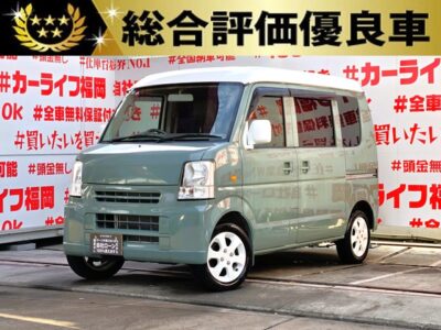 SCRUM　スクラムバン　PA　【総合評価優良車】【カスタム】　🎶グリーン×ホワイトツートンカラーオールペン済み🎶＂事業用ナンバー登録可能＂リアフラット・両側スライドドアで大量の🧳積み込みもＯＫ！！アウトドアにも最適な１台💎ＬＥＤヘッドライトで夜間視野確保👀🔦中古ナビ🗾装着プランあります👆ＪＣ０８モード燃費１５．４ｋｍ／リットル🍃🚗福岡店専用HPでも在庫確認可能‼✨ 【carlifegroup.fukuoka.jp】で検索
