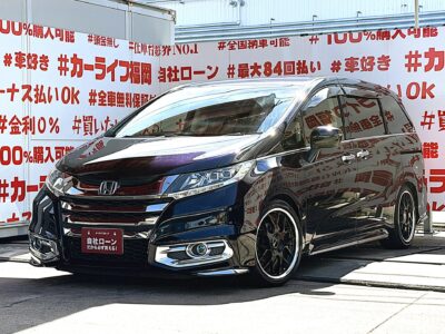 ODYSSEY　オデッセイ アブソルート【カスタム】 🔥車高調ローダウン＆ＳＳＲ１８インチＡＷ装着済🔥高級ハーフレザーシート💺🎉低重心・高速安定性抜群👀社外ナビ🗾ＤＶＤ💿Ｂｌｕｅｔｏｏｔｈ🎶📲📞フルセグＴＶ内蔵型📺走行中映像視聴可能👀明るいＬＥＤヘッドライト・ＬＥＤフォグランプ💡安心・安全運転支援機能【シティーブレーキアクティブシステム】搭載車✨オシャレなタッチパネル式オートエアコン👆パドルシフト付でマニュアルモードもＯＫ👐納車時新品タイヤ装着🌈🚗福岡店専用HPでも在庫確認可能‼✨ 【carlifegroup.fukuoka.jp】で検索🕵️‍♂️