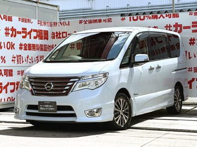 SERENA　セレナ　ハイウェイスターG  S-HYBRID＂後期型＂【車検２年付】✨純正８インチＳＤナビ🗾ＤＶＤ💿Ｂｌｕｅｔｏｏｔｈ🎶📞フルセグＴＶ内蔵型📺走行中映像視聴可能👀安心・安全運転支援ＬＤＷ（車線逸脱防止機能）搭載🚥明るいＬＥＤヘッドライト採用💡カタログ燃費・ＪＣ０８モード１６ｋｍ／Ｌ🍃Ｗオートエアコンタイプで楽々温度調整🌀純正フリップダウンモニター搭載📺人気オプションカラー・ブルームーンホワイトパール🌈前後ドライブレコーダー付きで安心録画📹福岡店専用HPでも在庫確認可能‼✨ 【carlifegroup.fukuoka.jp/】で検索🕵️‍♂️